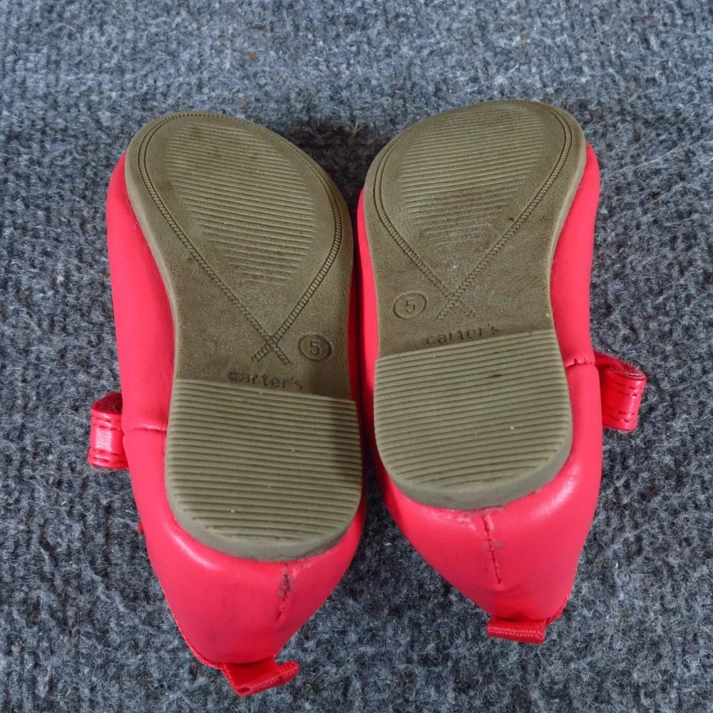 Carter's Alvina Toddler Mary Jane Shoes Size 5 Dress Party Red‎ Glitter Heart